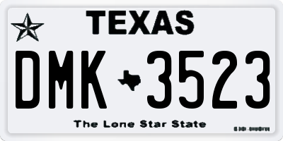 TX license plate DMK3523
