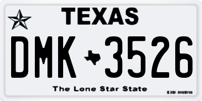 TX license plate DMK3526