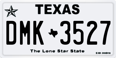 TX license plate DMK3527