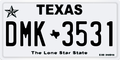 TX license plate DMK3531