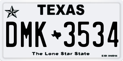 TX license plate DMK3534