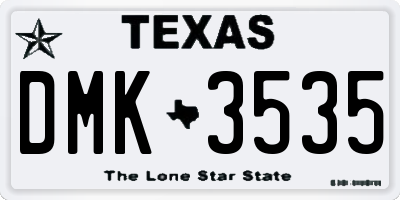TX license plate DMK3535