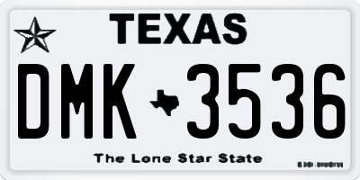 TX license plate DMK3536