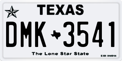 TX license plate DMK3541