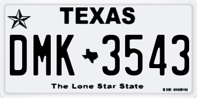 TX license plate DMK3543