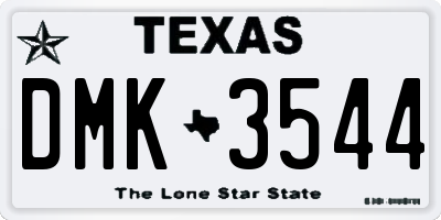 TX license plate DMK3544