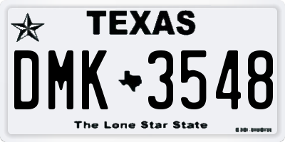 TX license plate DMK3548