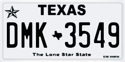 TX license plate DMK3549