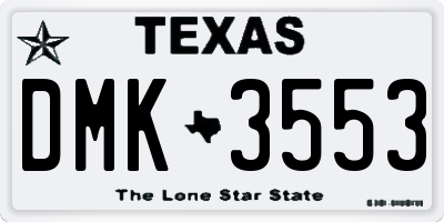 TX license plate DMK3553