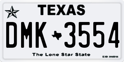 TX license plate DMK3554