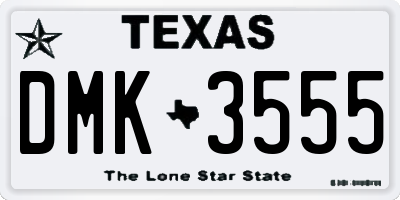 TX license plate DMK3555