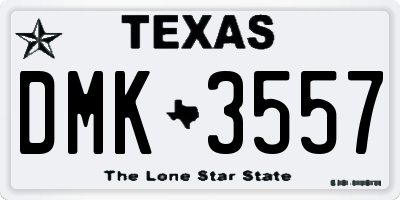 TX license plate DMK3557