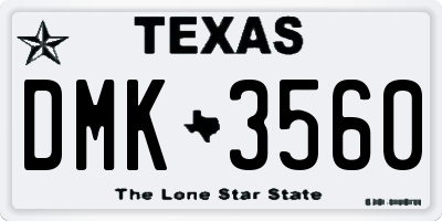 TX license plate DMK3560