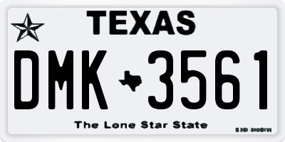 TX license plate DMK3561