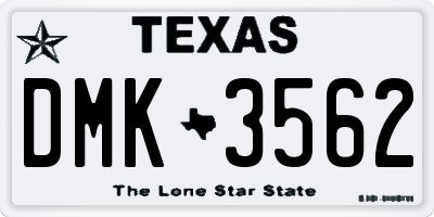 TX license plate DMK3562