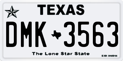 TX license plate DMK3563