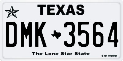 TX license plate DMK3564