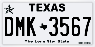 TX license plate DMK3567