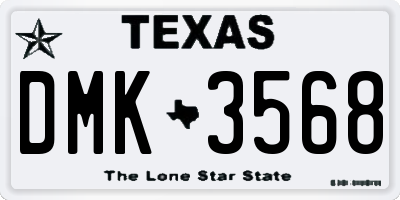 TX license plate DMK3568