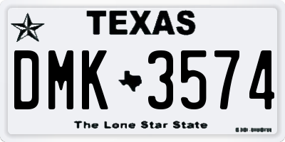 TX license plate DMK3574