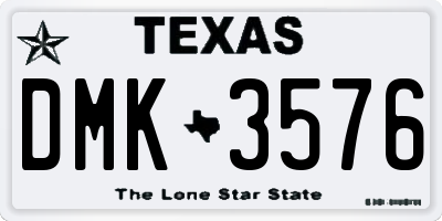 TX license plate DMK3576