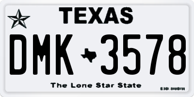 TX license plate DMK3578