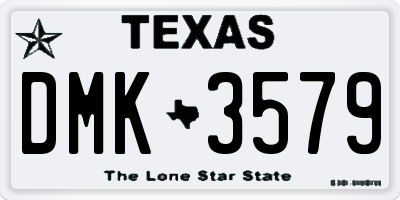 TX license plate DMK3579