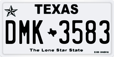 TX license plate DMK3583