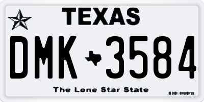 TX license plate DMK3584