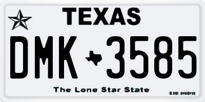 TX license plate DMK3585