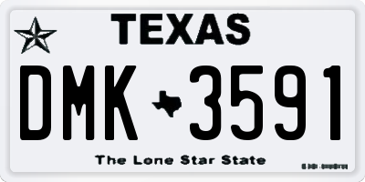 TX license plate DMK3591