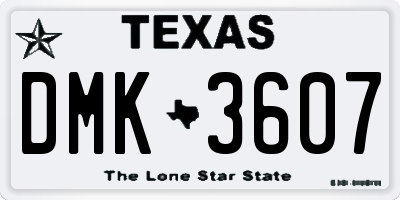 TX license plate DMK3607