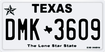TX license plate DMK3609