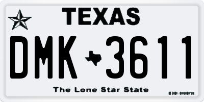TX license plate DMK3611