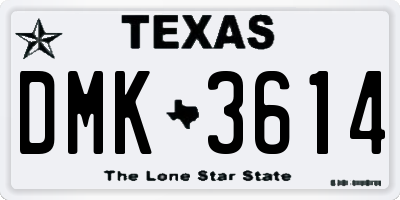 TX license plate DMK3614