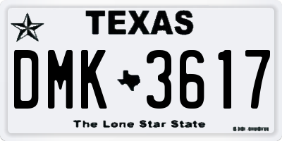 TX license plate DMK3617
