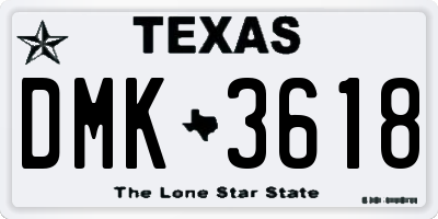 TX license plate DMK3618