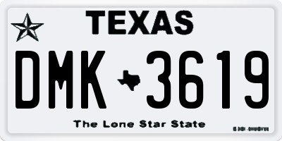 TX license plate DMK3619