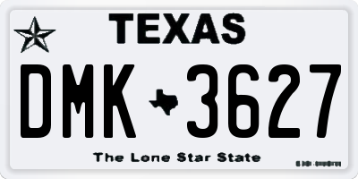 TX license plate DMK3627
