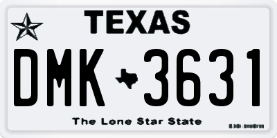 TX license plate DMK3631