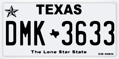TX license plate DMK3633