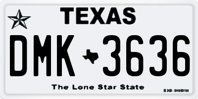 TX license plate DMK3636
