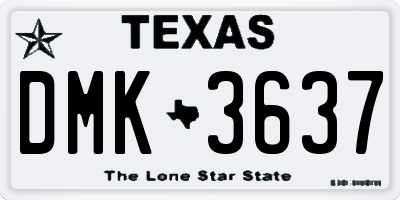 TX license plate DMK3637