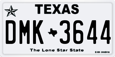 TX license plate DMK3644