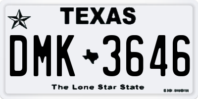 TX license plate DMK3646