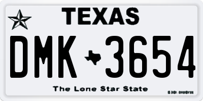TX license plate DMK3654