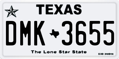 TX license plate DMK3655