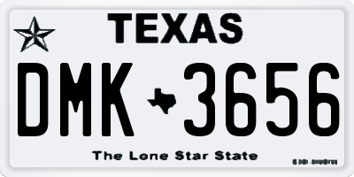 TX license plate DMK3656