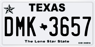 TX license plate DMK3657