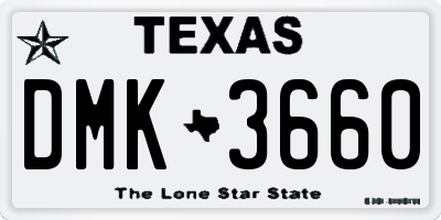 TX license plate DMK3660